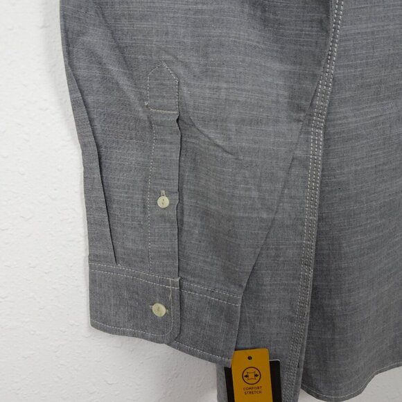 Lee Button Front Shirt Tall Men's Size XLT Gray Long Sleeve Stretch - Picture 5 of 9